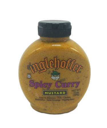 Inglehoffer Spicy Curry Mustard, 10 Ounce Squeeze Bottle