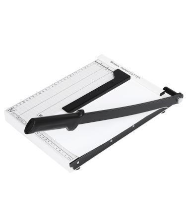 Paper Trimmer, A4 Paper Cutter, Heavy Duty Photo Guillotine Paper Cutter Machine for Office Home Use, 12 inch Cut Length, 12.5" x 9.8" (Use for A4-B7) White