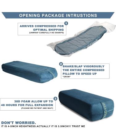 JELS Premium Yoga Bolster Pillow for Restorative & Yin Yoga | Machine Washable & Supportive Meditation Cushion | Sapphire - Buy Online on SooperMarket.com