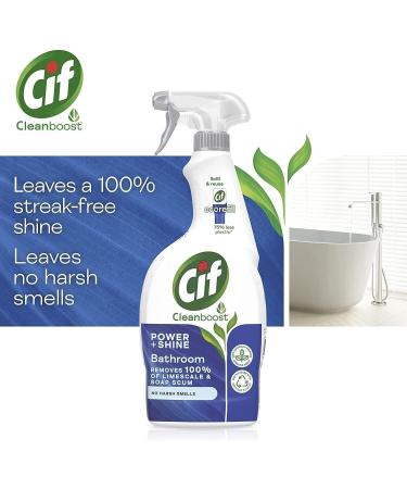(6 x 700ml) Cif Power and Shine Bathroom Spray | Removes 100% of Limescale and Soap Scum | Water and Dirt Repellent Technology | Value Pack - Buy Online on SooperMarket.com