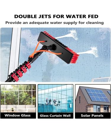 12-36 Foot (Long Reach) Photovoltaic Panels Cleaning Brush & Pole with 20m Hose Water Fed Pole Kit Outdoor Window Glass Cleaning Tool 35cm Brush Head 11M/36FT - Buy Online on SooperMarket.com