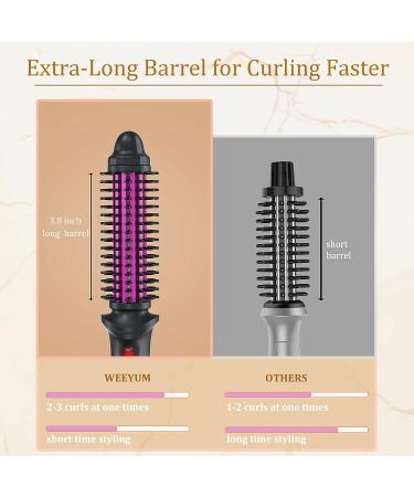 Mini 1 Inch Travel Curling Iron Brush with Tourmaline Ceramic Barrel - Anti-Scald Curling Wand for Short/Shoulder Hair - Buy Online on SooperMarket.com
