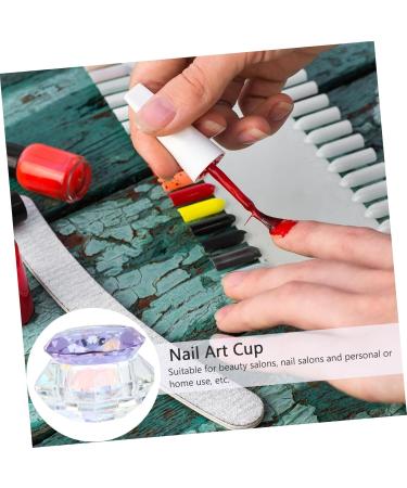 minkissy Nail Art Crystal Cup Cosmetics Cover Glass Purple Manicure 6.5x8cm Purple - Buy Online on SooperMarket.com