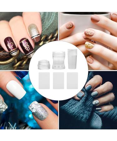Minkissy 3 Sets Nail Art Silicone Stamp Nail Silicone Stamper Jelly Nail Tool Nail Stamping Kit Soft Nail Silicone Spatula Nail Stampers with Scrapers Handle The Se Silica Gel Frosted - Buy Online on SooperMarket.com