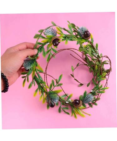 HAPINARY Pine Cone Garland Bridal Flower Headband Garland Crown Headpiece Xmas Leaves Wreath Pine Cone Headband Pine Cone Crown Holiday Rattan Wreat Seaside Resort Hair Christmas Flower - Buy Online on SooperMarket.com
