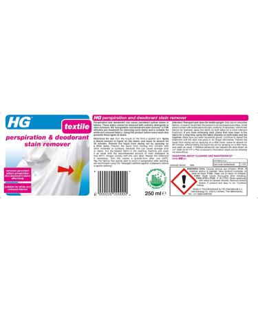 HG Perspiration Stain Remover 250ml Spray - Removes Sweat & Deodorant Marks - Pre-Wash Treatment for Clothing (634025106) - Buy Online on SooperMarket.com