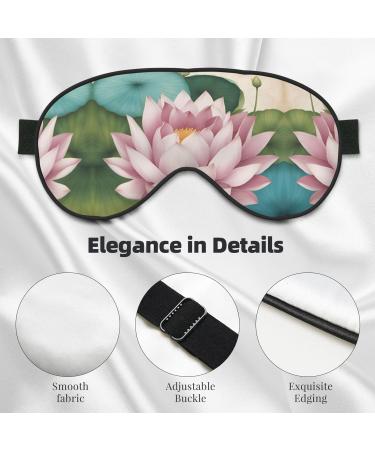 SSIMOO Lotus Flower Namaste Eye Mask - Breathable Soft Sleep Patch for Travel & Relaxation - Black - Buy Online on SooperMarket.com
