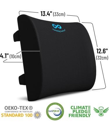 Everlasting Comfort Lumbar Support Pillow for Office Chair Memory Foam Back Cushion for Chair & Car - Black - Buy Online on SooperMarket.com