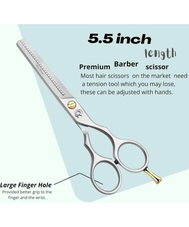 Glamified Glam Hairdressing Scissors Professional Hair Cutting Thinning Scissors Set (Haircut Trimming Grooming Shaping Scissors) for Men Hairdresser Barber Women Kids Pets Home 5.5inch - Buy Online on SooperMarket.com