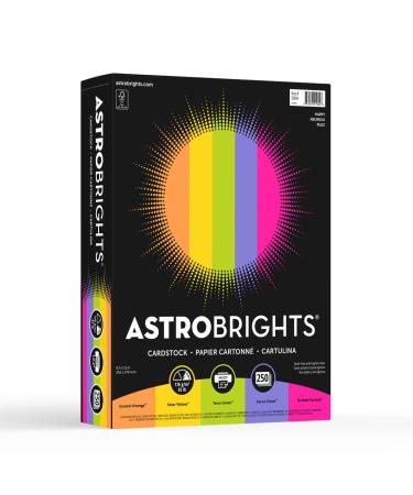 Astrobrights Colored Cardstock  8.5 x 11  65 lb.  Happy Assortment  250 Sheets Happy Cardstock