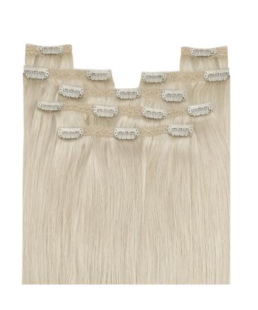Youngsee Platinum Blonde Clip-In Extensions | 35cm Real Remy Hair | 120g | #60A (7PCs) - Premium Quality Hair Extensions - Buy Online on SooperMarket.com