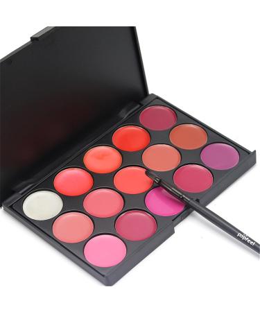 FantasyDay Pro Matte 15 Colors Lip Gloss Palette | Non-Sticky Lipgloss Makeup Kit for Flawless Contouring - Shop Internationally - Buy Online on SooperMarket.com