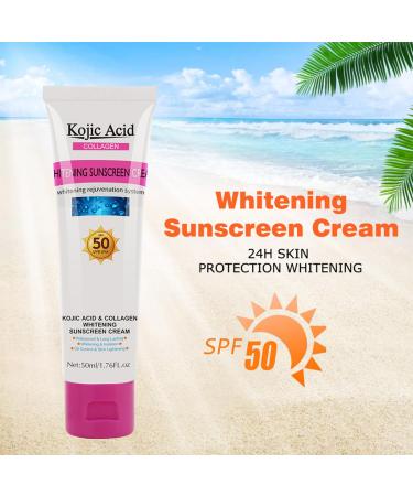Relief Sun Organic Sunscreen SPF50 - Lightweight Oil-Free Kojic Acid & Collagen Face Cream for Acne Prone Skin - Non-Greasy Moisturizer for Face & Body (50ml - Buy Online on SooperMarket.com