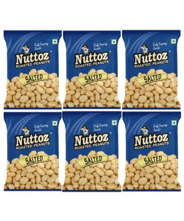 Nuttoz Roasted Salted Peanuts 160g (Pack of 6)