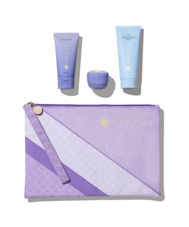 TATCHA Dewy Summer Essentials for Hydrated Protected Skin | Mini Dewy Skin Cream Mini Rice Wash and Silken SPF ($110 Value)
