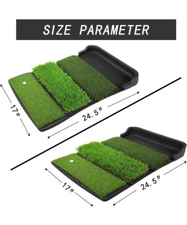 ENHUA Golf Hitting Mat - 24x17 inch Artificial Turf for Indoor/Outdoor Practice | Heavy Duty Training Mat with Ball Tray, 9 Tees - Buy Online on SooperMarket.com