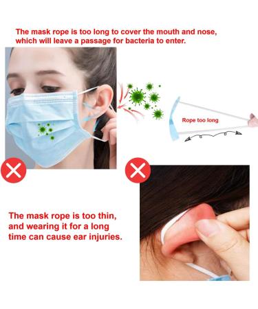 200PCS Adjustable Black & White Face Mask Elastic with Comfortable Ear Hanging Rope - Buy Online on SooperMarket.com