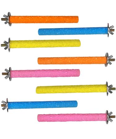 Hamiledyi Parrot Cage Perches Stand Pole,Bird Stand Sand Perch Toy Parakeet Paw Grinding Stick and Beak Colorful Cage Accessories for Conures Cockatiels Lovebirds Budgies Rest