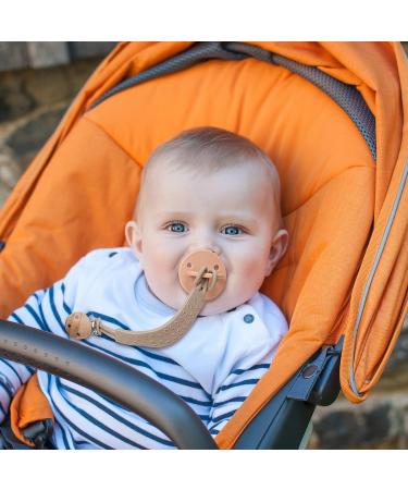 Eoopoon 2 Pack Silicone Pacifier Clips for Baby Boys and Girls - BPA Free, Flexible, Durable - Sand Light Grey - 3 Month+ Teether Toys - Buy Online on SooperMarket.com