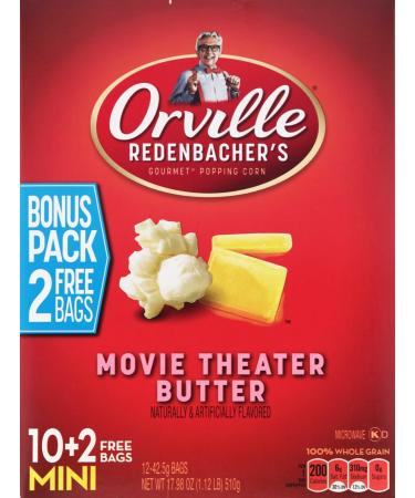 Orville Redenbacher's Movie Theater Butter Microwave Popcorn, 1.5 oz Single Serve Bag, 12 ct