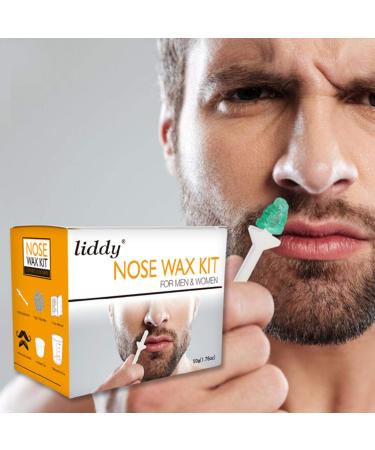 Nose Wax Set Updated Nose Hair Removal Kit for Men 50g Wax 20 Applicators Nose Hair Removal Wax Kit with Safe Tip Applicator Cleaning Hair Removal Wax