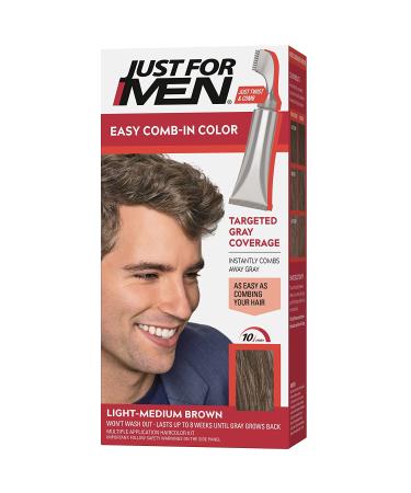 Just for Men Light Medium Brown Hair Color A-30 - Easy No Mix Formula with Applicator | International Shipping - Buy Online on SooperMarket.com