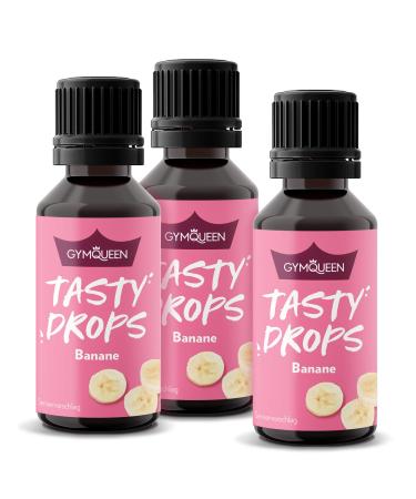 GymQueen Tasty Drops Banana 3x30ml Flavour Drops without calories Banana 30 ml (pack of 3)