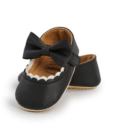 RVROVIC Baby Girl Moccasins Princess Mary Jane Flat Dresses Shoes Premium Lightweight Soft Sole Crib Shoes Toddler Shoes 6-12 Months B Black