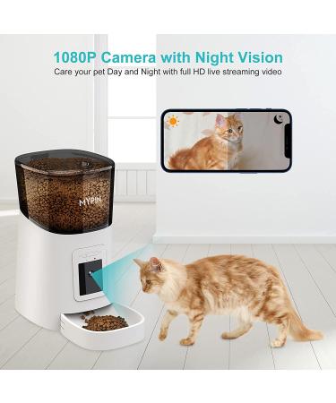 Video Automatic Pet Feeder with HD Camera  Food Dispenser for Cats and Dogs WiFi Smart Feeder with Camera 6L 2-Way Audio  Mobile Phone Control  Timed Feeder  Desiccant Bag Up to 8 Meals per Day White - Buy Online on SooperMarket.com