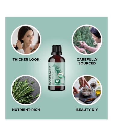 Certified Organic Rosemary & Moringa Oils - USDA Essential Oil for Hair, Skin & Nails - Aromatherapy with Cold Pressed Virgin Moringa Oil - Buy Online on SooperMarket.com