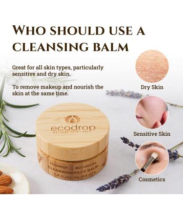 Ecodrop Cleansing Balm and Makeup Remover - 50ml | Sustainable Makeup Remover Balm | Pore-Deep Cleanser | Nourishing Skin Cleansing Balm with Moringa Rose Geranium Chamomile & Rosemary Oil | Natural - Buy Online on SooperMarket.com