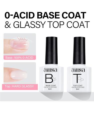 AILLSA Nude Gel Nail Polish Set Jelly Pink Milky White Black Red Gel Polish with Base and Top Coat Classic Popular Color All Season Soak Off U V L ED Manicure Art Salon DIY at Home 7Pcs 8ML Black White - Buy Online on SooperMarket.com