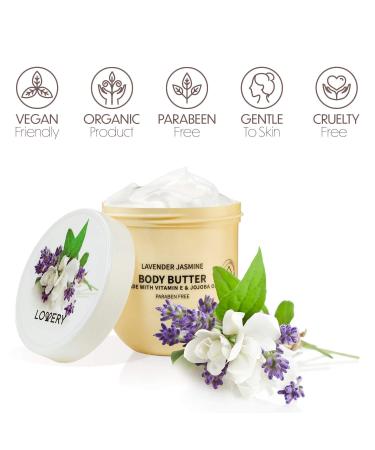 Whipped Lavender Jasmine Body Butter for Sensitive Dry Skin - Ultra Hydrating Moisturizer with Shea Butter - Nourishing Body Care - Buy Online on SooperMarket.com