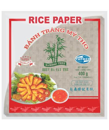 BAMBOO TREE - Rice paper triangle. (Frying) -(1 X 400 GR 400 GR (1 pack) Triangle - Frying
