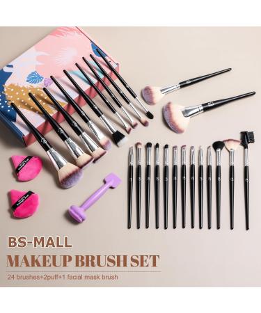 Buy BS-MALL 24-Piece Professional Makeup Brush Set - Perfect for Makeup Enthusiasts | Classic Black-Silver Design & Multi-Functional Tools - International Shipping Available - Buy Online on SooperMarket.com