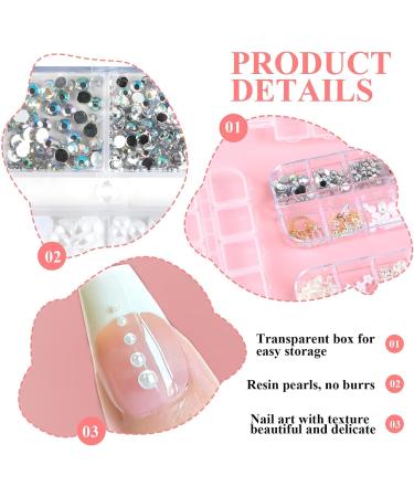 Rhinestones for Nails Nail Glitter Sequins Nail Decals with Crystals Nail Gems Diamonds for Nail Art Including Wax Pencil for Rhinestones And Rhinestone Picker - Buy Online on SooperMarket.com
