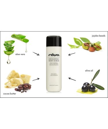 RAYA Exfoliating Body Scrub 8 oz - Natural Loofah & Essential Oils | Smooths Skin & Reduces Ingrown Hairs | Best Exfoliant for All Skin Types - Buy Online on SooperMarket.com