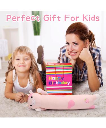 Desdfcer Long Cow Pillow - 47cm Cute Strawberry Stuffed Plushie for Kids Gifts - Home Car Decoration - Pink - Buy Online on SooperMarket.com