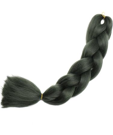 Braiding Hair Extensions Jumbo Braid Hair 24 Inch 1pc High Temperature Synthetic Fiber Hair Extension Army Green for Women - Buy Online on SooperMarket.com