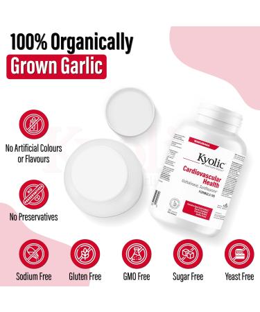 Kyolic - Cardiovascular Health Formula 109 120 Capsules - Reduce Elevated Blood Lipid Levels in Adults - Source of Antioxidant - Combination of Nattokinase and Suntheanine with Aged Garlic Extract 120 count (Pack of 1) - Buy Online on SooperMarket.com