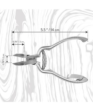 MILLY Heavy Duty Toenail Clippers - Trim Thick or Hard Nails with German Steel Cutter - Professional Podiatrist Nipper - Silver - Buy Online on SooperMarket.com