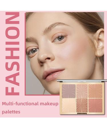 NewBang 6-Color Blush Highlighter Makeup Palette - Matte, Shimmer & Metallic Finish for Contouring, Blushing & Highlighting - Long Lasting & Waterproof Formula for a Natural Sparkle - Women's Face Blusher - Buy Online on SooperMarket.com