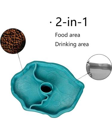 QIODAZOO Bowls for Reptiles Amphibians Tortoise Accessories 2 IN 1 Reptile Feeding Dish Automatic Dispenser Tortoise Water Dish Lake Blue - Buy Online on SooperMarket.com