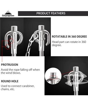 Campingmoon Dog Tie Out Stake 360 Swivel Heavy Duty Strongest Dog Anchor Spike for Tie-Out Cable Chain in Yard or Camping - Buy Online on SooperMarket.com