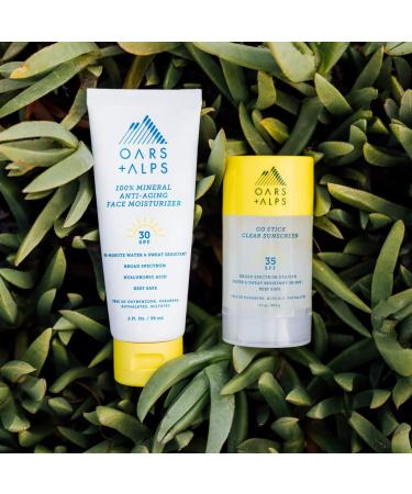 Oars + Alps Mineral SPF 30 Sunscreen with Hyaluronic Acid 2 Oz - Water & Sweat Resistant, Oil-Free, TSA Friendly - Buy Online on SooperMarket.com