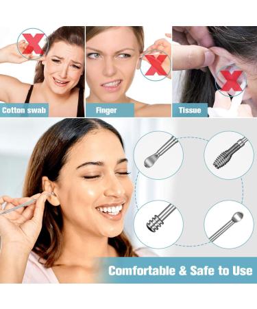 Professional 8 Pcs Ear Wax Removal Kit - Stainless Steel Ear Pick Set with Cleaning Brush & Storage Box - Buy Online on SooperMarket.com