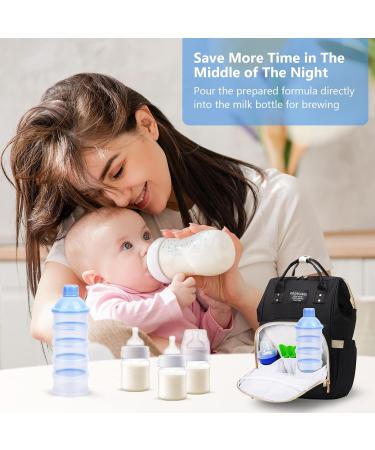 Vicloon Baby Milk Powder Dispenser - 2pcs Portable 5 Layers, 100ml per Layer, Stackable Pots, Blue - Buy Online on SooperMarket.com