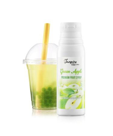 The Inspire Food Company Original Fruit Syrup For Bubble Tea Mix - 300ml | Green Apple Syrup For Bubble Tea Boba Tea Smoothies Slushes & Ice-Blended | 100% Vegan Glutenfree Green Apple 300 ml