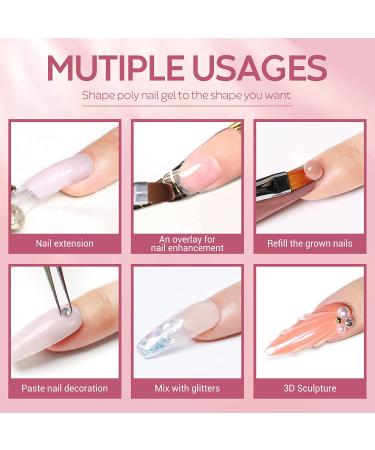 Modelones Poly Gel Kit - 6 Nude Colors Extension Nail Art Set for DIY Manicure - Buy Online on SooperMarket.com