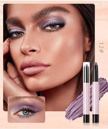 iGuzvaw Matte Eyeshadow Stick Cream to Powder | Waterproof Eye Shadow & Eyeliner Pencil | Long Lasting & Buildable Neutral Eye Makeup (Shimmer 12 Periwinkle Purple) - Buy Online on SooperMarket.com